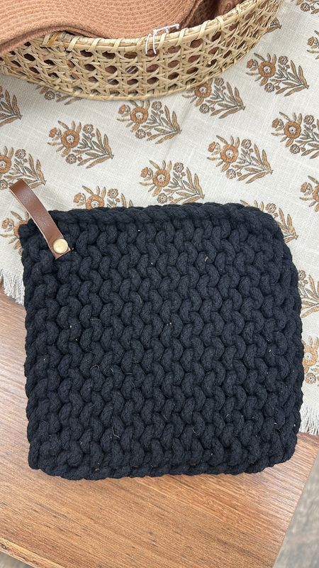 Black Leather Potholder