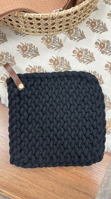 Black Leather Potholder