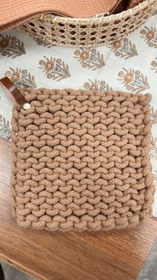 Taupe Leather Potholder