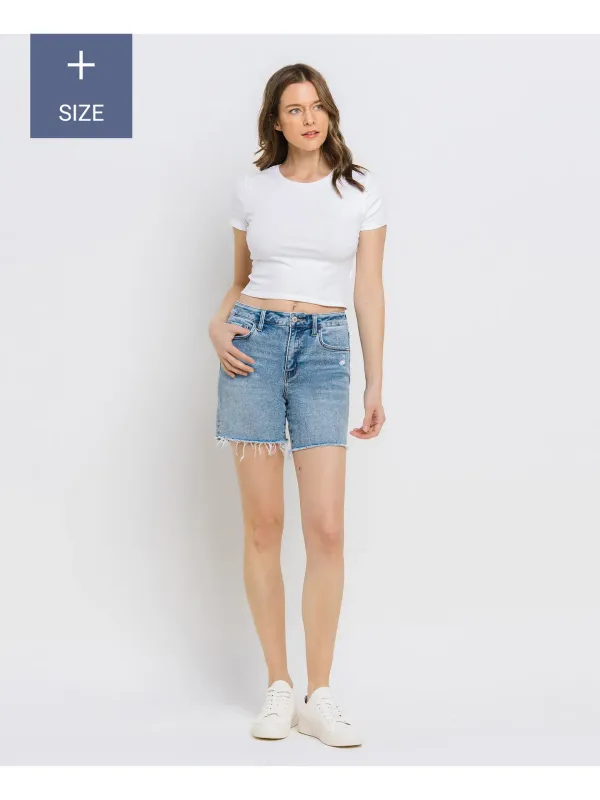 High Rise Plus Midi Shorts