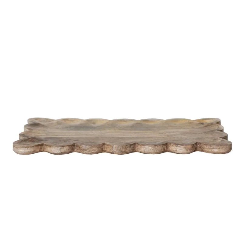 Scallop Wood Tray