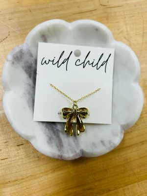 Gold Bow Necklace