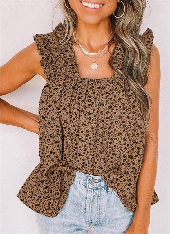 Floral Ruffle Tank