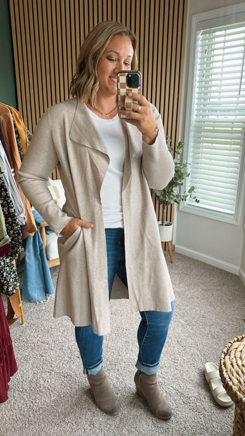 Long Open Front Cardigan