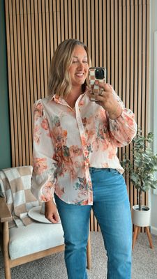 Orange Floral Shirt