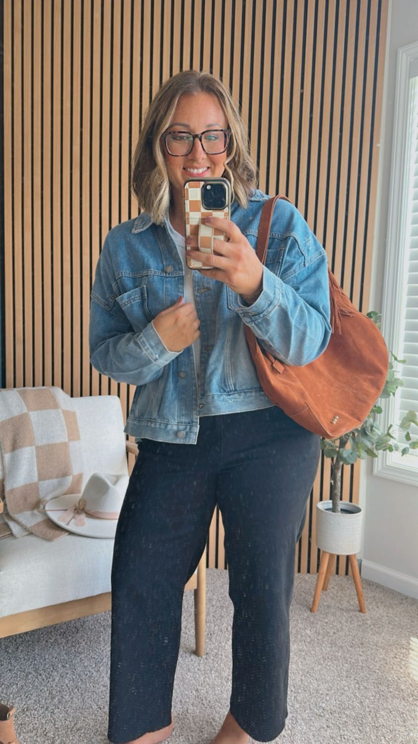 Pleated Denim Jacket