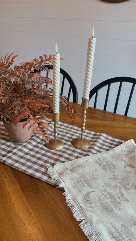 Mushroom/Plaid Table Runner