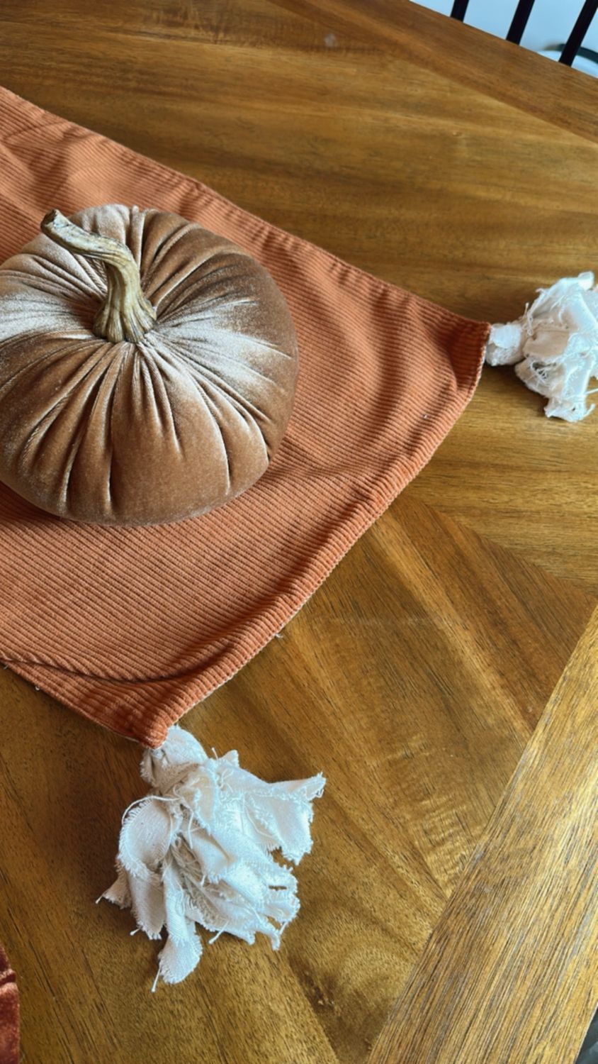 Rust Corduroy Table Runner