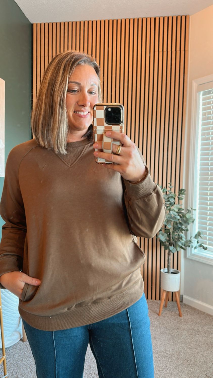 Ribbed Pocket Pullover