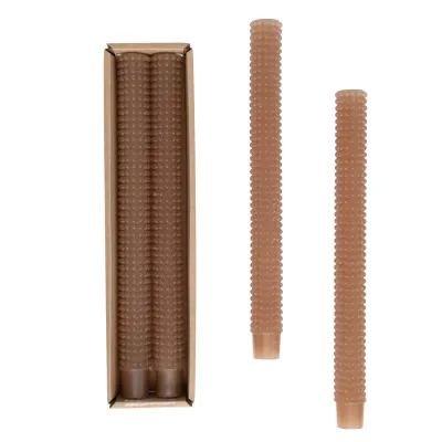 S/2 Brown Hobnail Tapers
