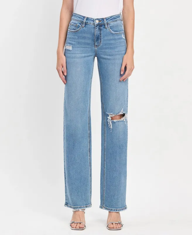 High Rise Slim Wide Jean