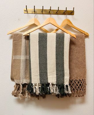 Brown Crochet Fringe Throw