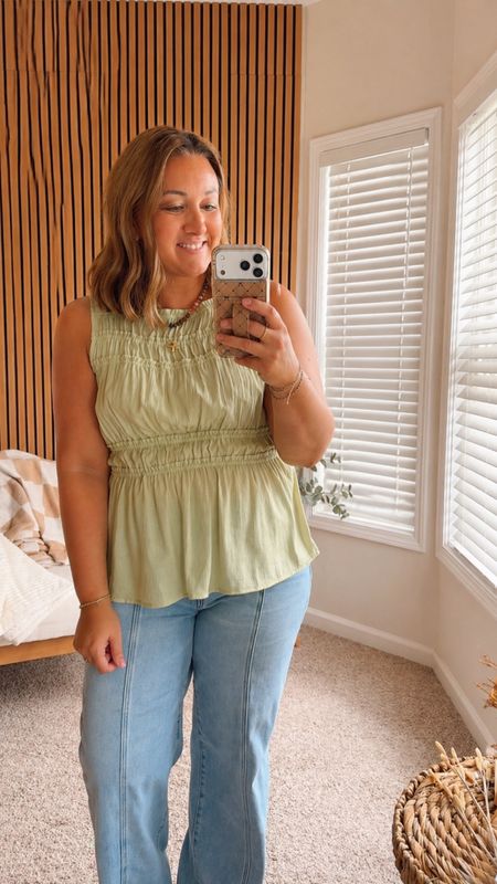 Square Neck Peplum Top