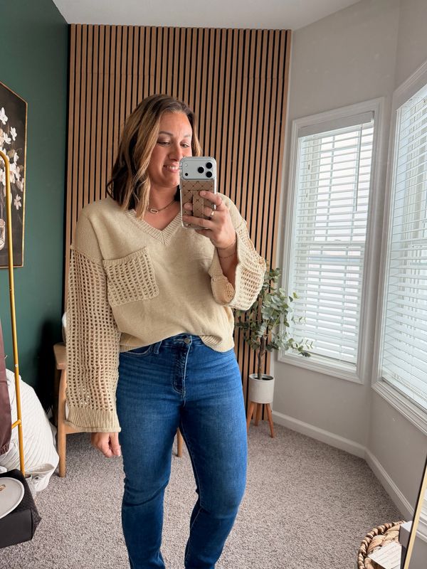 Open Knit Sleeve Top
