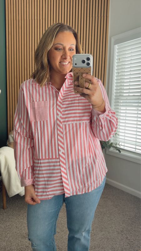Pink Stripe Button Down