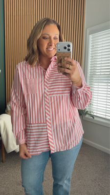 Pink Stripe Button Down