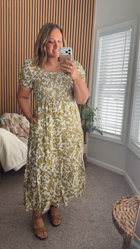 Yellow Floral Print Dress