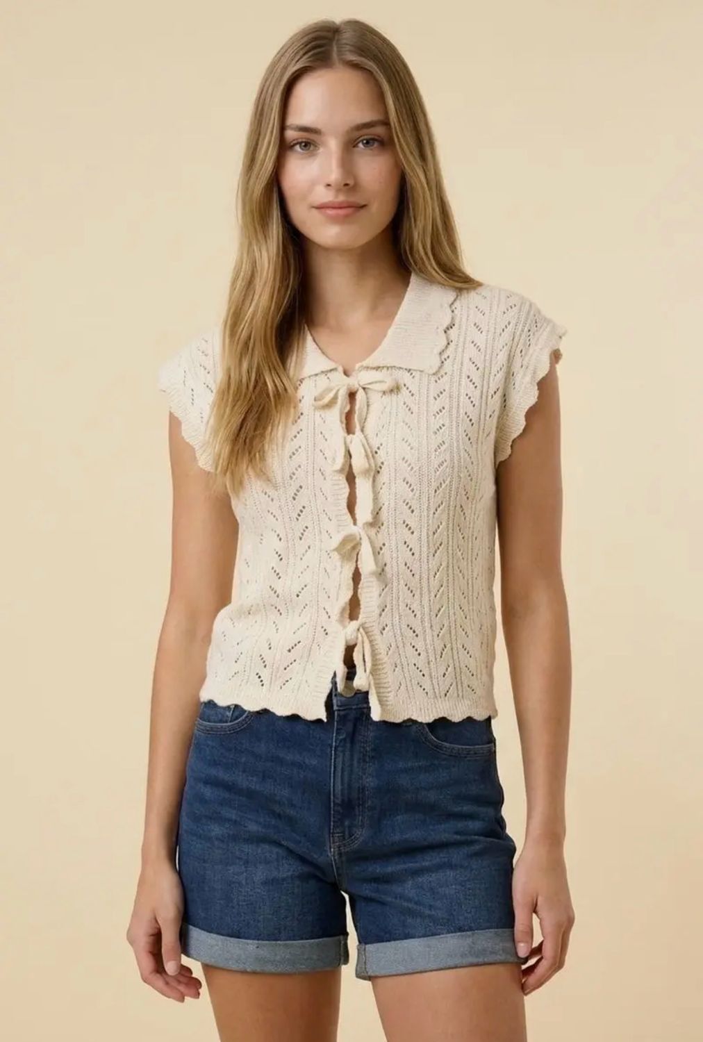 Tie Front Knit Top