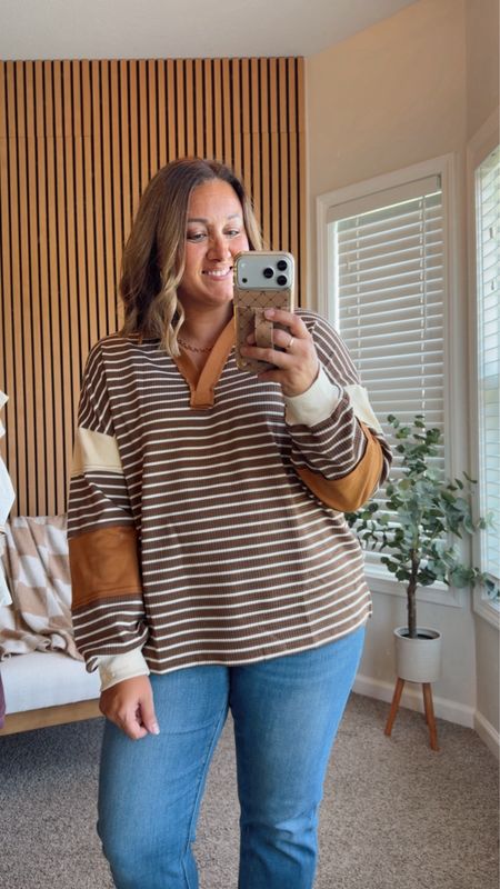 V Neck Color Block Shirt
