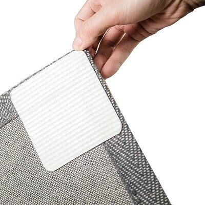 Rug Grippers - 8 Pieces Anti Curling Rug Grippers for Hardwood Floors - Non Slip Rug Gripper Carpet Gripper Washable Tape for Mats, Tile Floors, Floor Mats