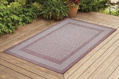 Benissimo Indoor Outdoor Rug Tile Collection Non-Skid, Natural Sisal Woven and Jute Backing Area Carpet for Living Room, Bedroom, Kitchen, Entryway, Hallway, Patio, Farmhouse Decor 8x10, Brick