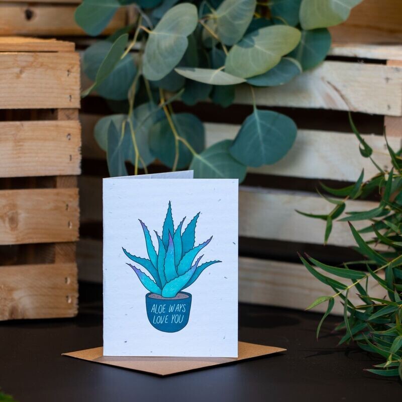 ALOE WAYS LOVE YOU PLANTABLE SEED PAPER CARD