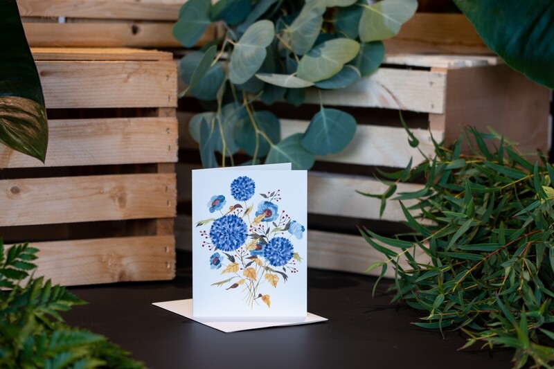 HYDRANGEA BOUQET FLORAL GREETING CARD