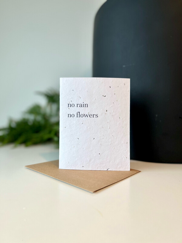 PLANTABLE GREETING CARD-NO RAIN, NO FLOWERS