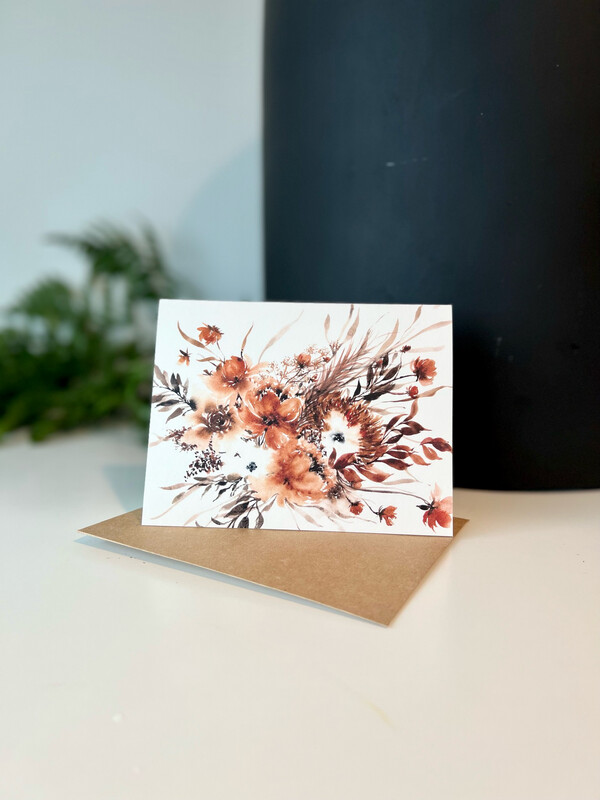 RUST FLORAL EVERYDAY GREETING CARD