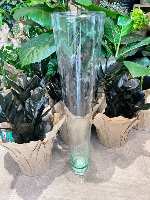 TALL GLASS CONE VASE