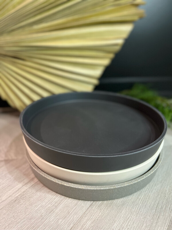 BAMBOO FIBER BLACK TRAY 11"