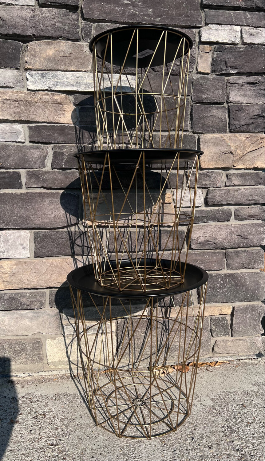 GOLD WIRE PLANT STAND 14