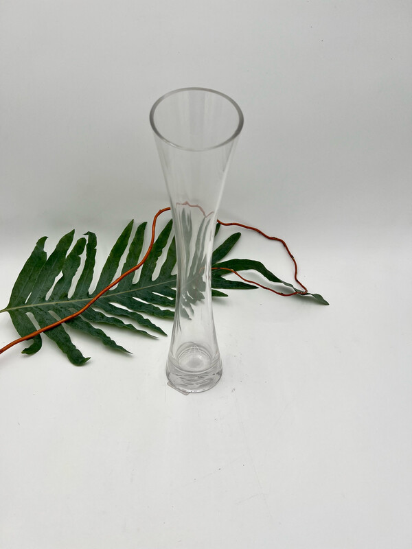 CLEAR BUD VASE FLARED 12"