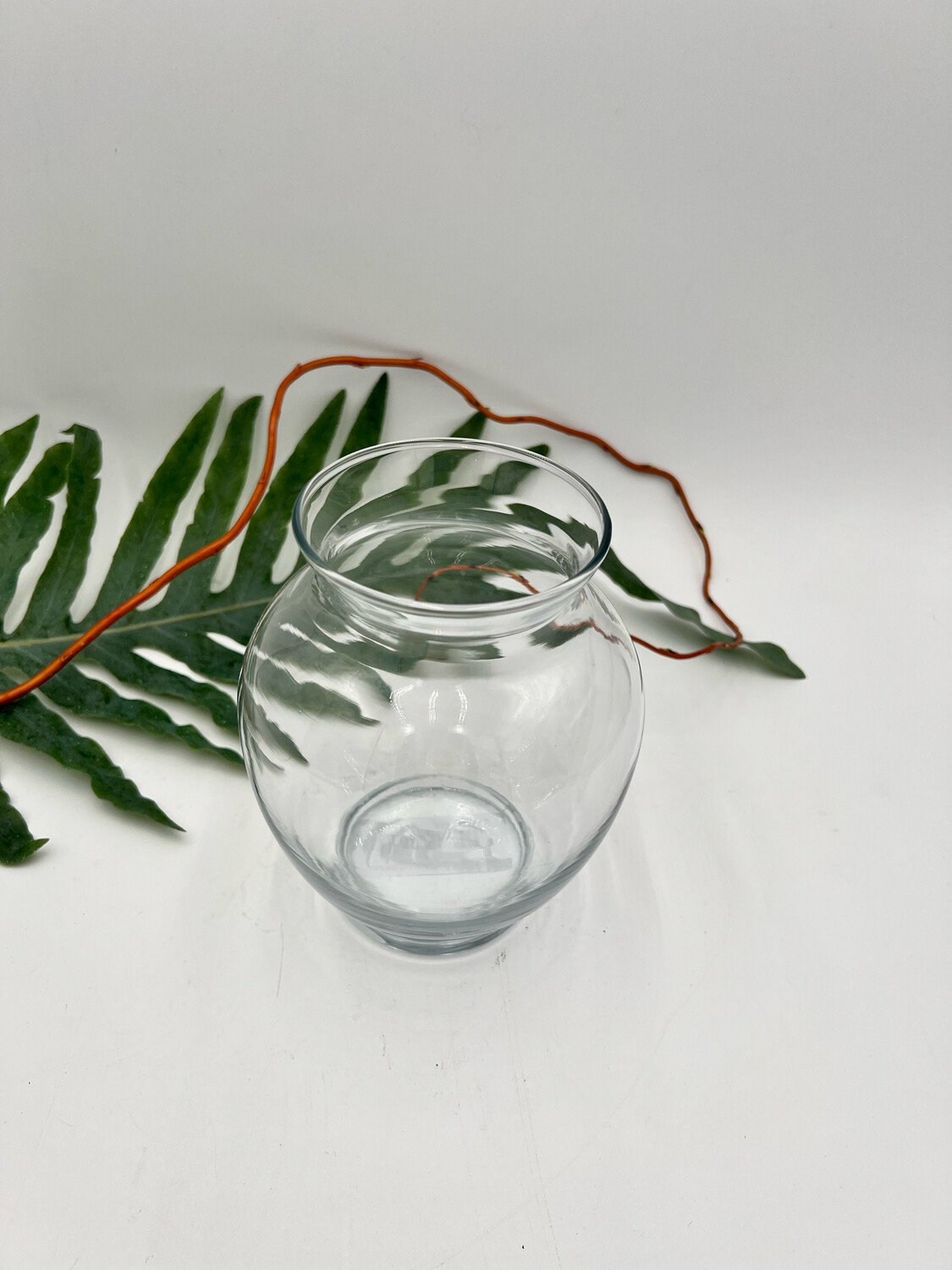 CLEAR GINGER VASE 6.25" H