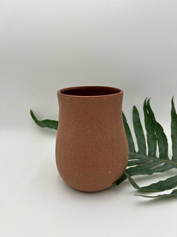 TERRACOTTA SANDSTONE VASE 7" H