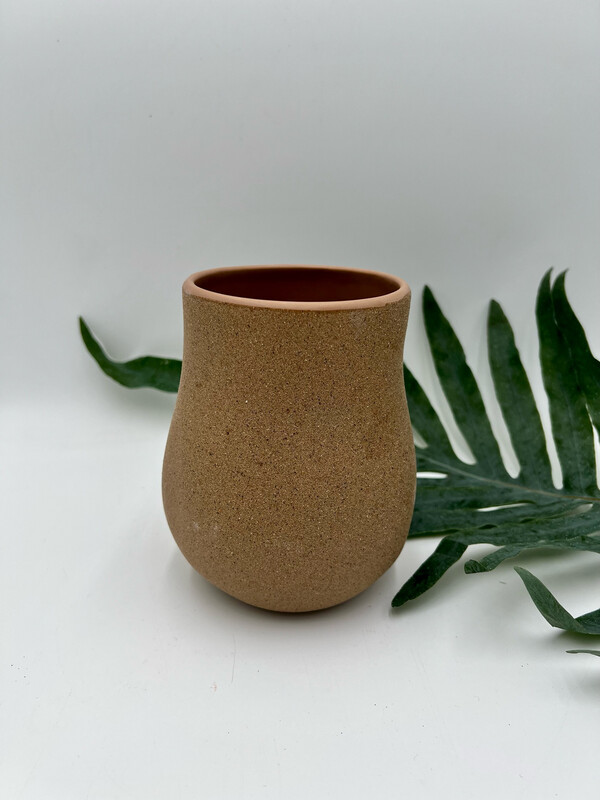 TAN SANDSTONE VASE 5.5" H