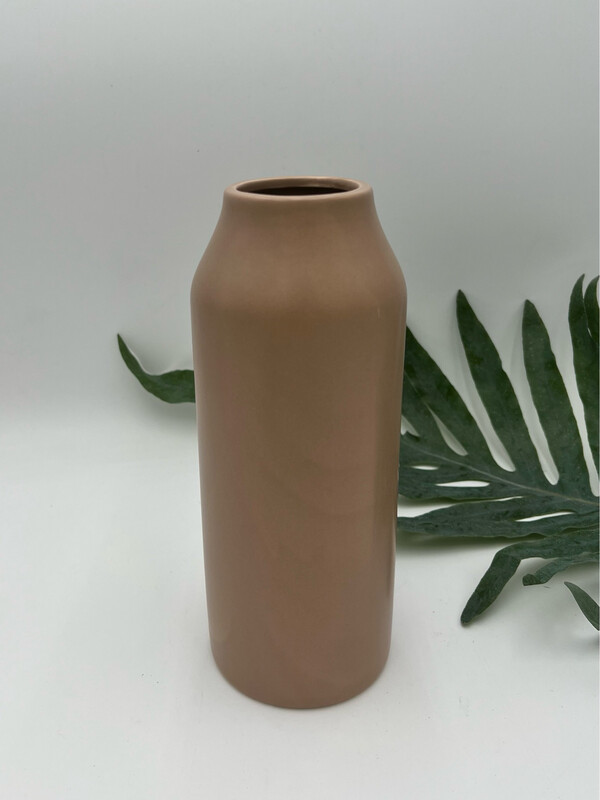 CASHMERE MATTE VASE TAUPE 9"H