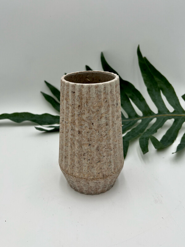 RICE HUSK ORIGAMI VASE 6" H
