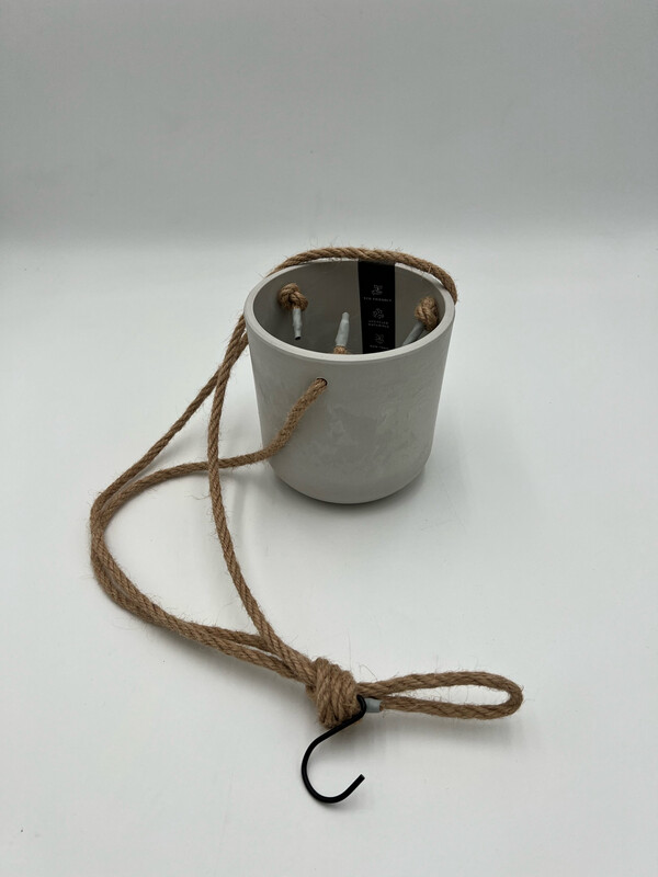 SIGNATURE STONE WHITE HANGING PLANTER 4"