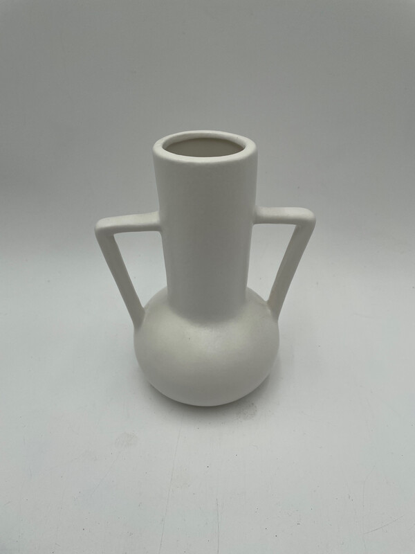 MATTE WHITE LONG VASE 6.5" H