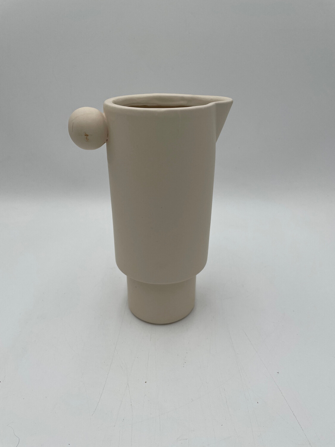 CREAM GLAZED MODERN CERAMIC VASE 8"