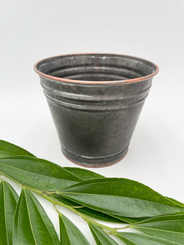 COPPER RIMMED METAL POT 5"