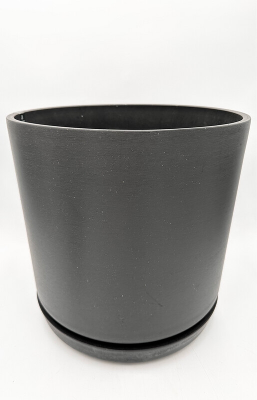 KANSO BLACK KURO 13"  PLANTER & SAUCER