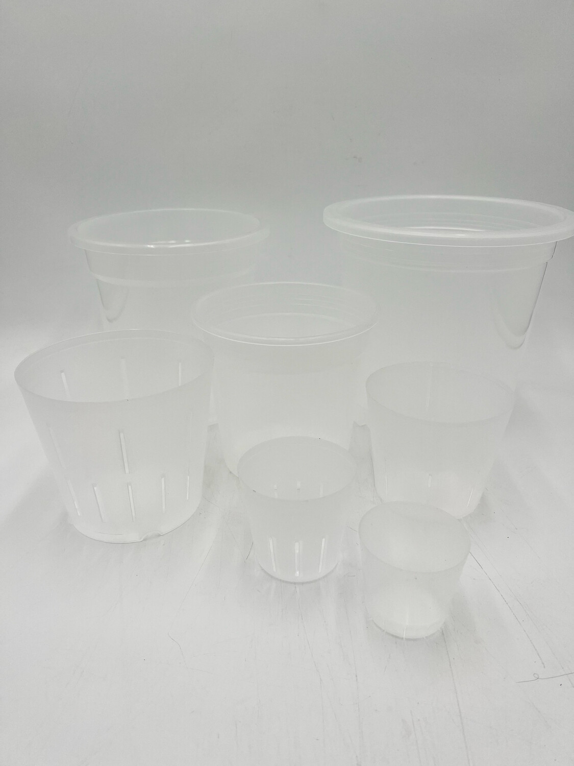 CLEAR PLASTIC POT, ASSORTED SIZES