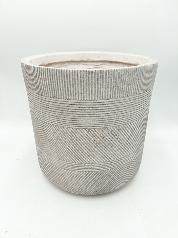 FIBRECLAY WHITE POT 12" H