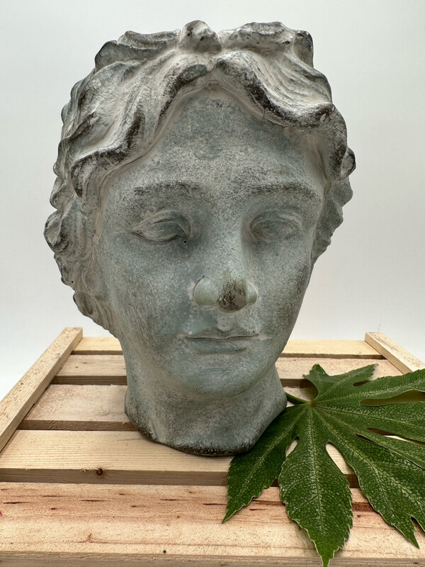 ATHENS MALE HEAD PLANTER 9" H