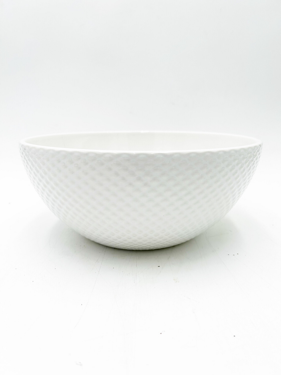 WHITE DOTTED BOWL LARGE 9.5