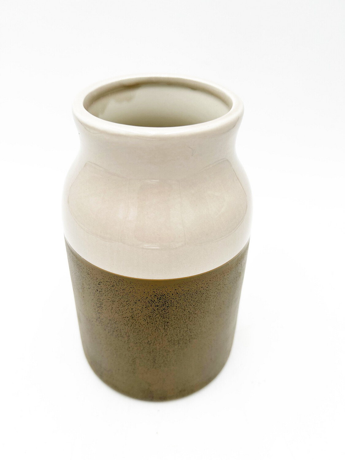 BROWN TEXTURED TWO TONE VASE 7.5" H