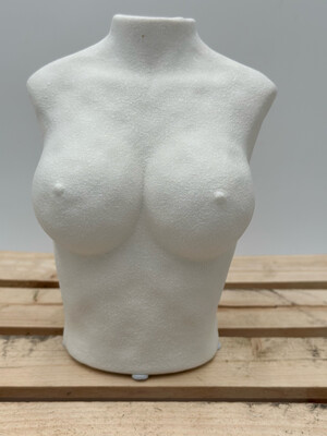 MUSE TORSO VASE WHITE 6" H
