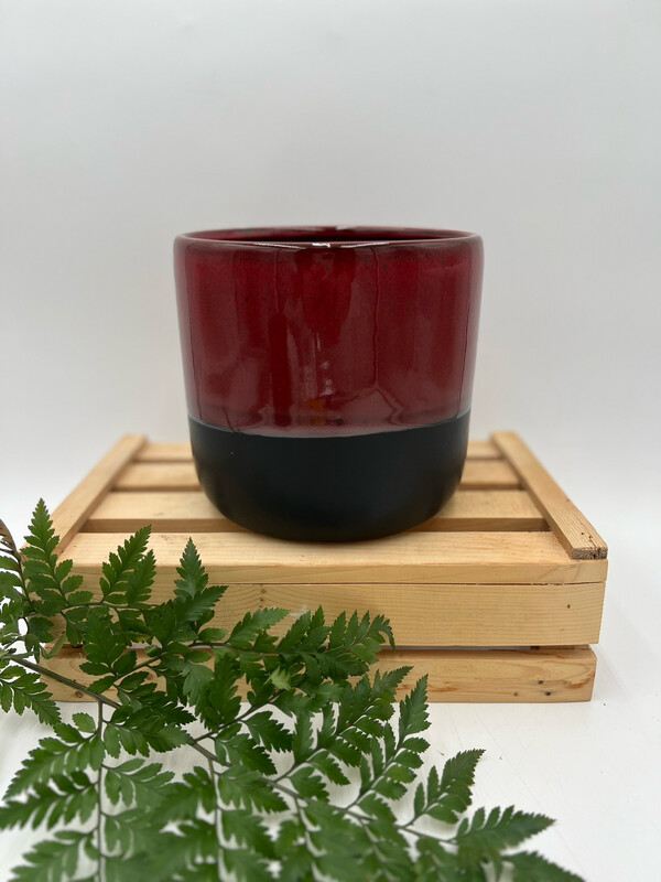 RED REACTIVE GLAZE POT 6.7"